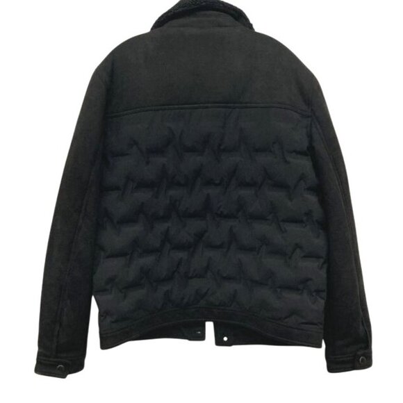 Karl Lagerfeld Paris Men's Black Quilted Jacket With Sherpa Collar L/G‎ - Picture 3 of 3